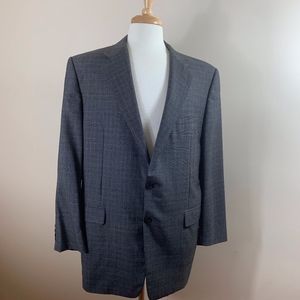Hickey Freeman Grey w/ Gold Plaid Blazer 100%